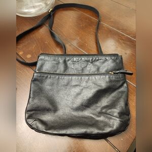 Black Leather Fossil Crossbody Bag